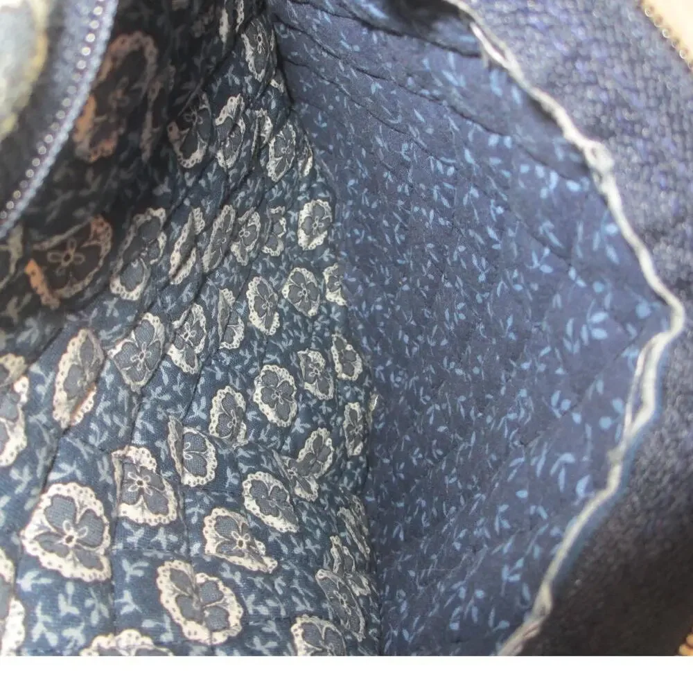 VTG Vera Bradley Designs Indigo Blue Dot Sling Backpack Made in the USA